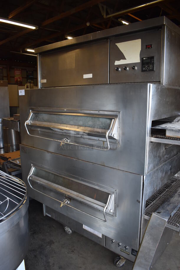 2 Middleby Marshall PS360S-2 Stainless Steel Commercial Floor Style Conveyor Pizza Oven on Commercial Casters. 92x45x82. 2 Times Your Bid! - Image 2 of 7