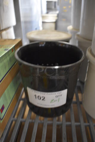2 Black Poly Containers w/ 1 Lid. 6.5x6.5x7. 2 Times Your Bid!