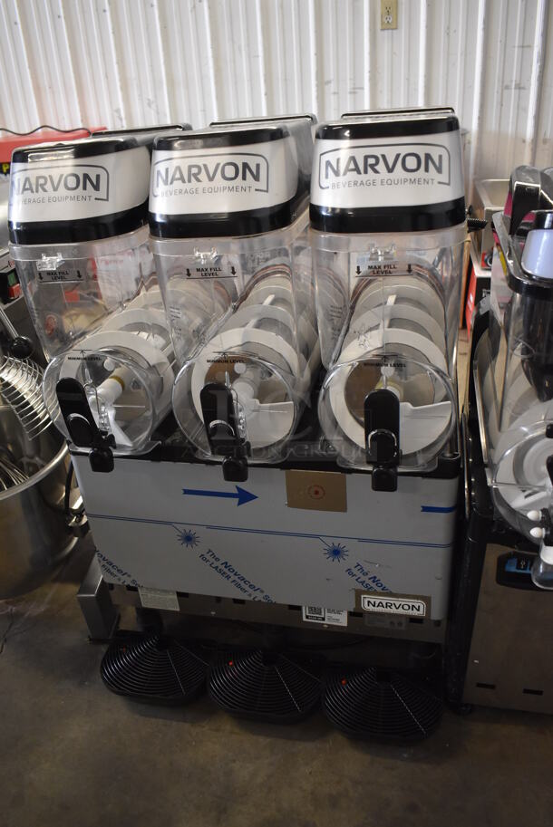2022 Narvon 378SM3 Metal Commercial Countertop 3 Hopper Slushie Machine. 120 Volts, 1 Phase. 24x20x36. Tested and Powers On But Does Not Get Cold - Image 2 of 9