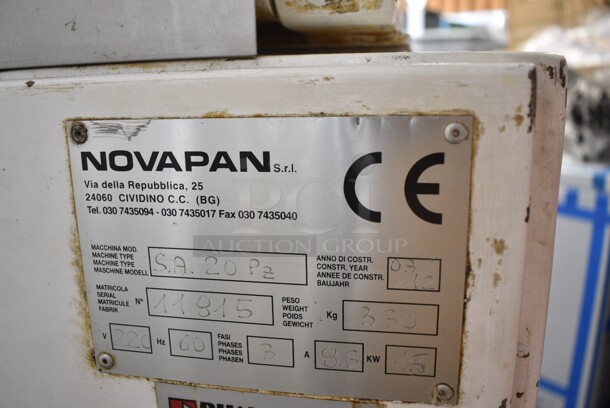 Novapan SA20PZ Metal Commercial Floor Style Dough Divider on Dolly w/ Commercial Casters. 220 Volts, 3 Phase.  - Image 6 of 6