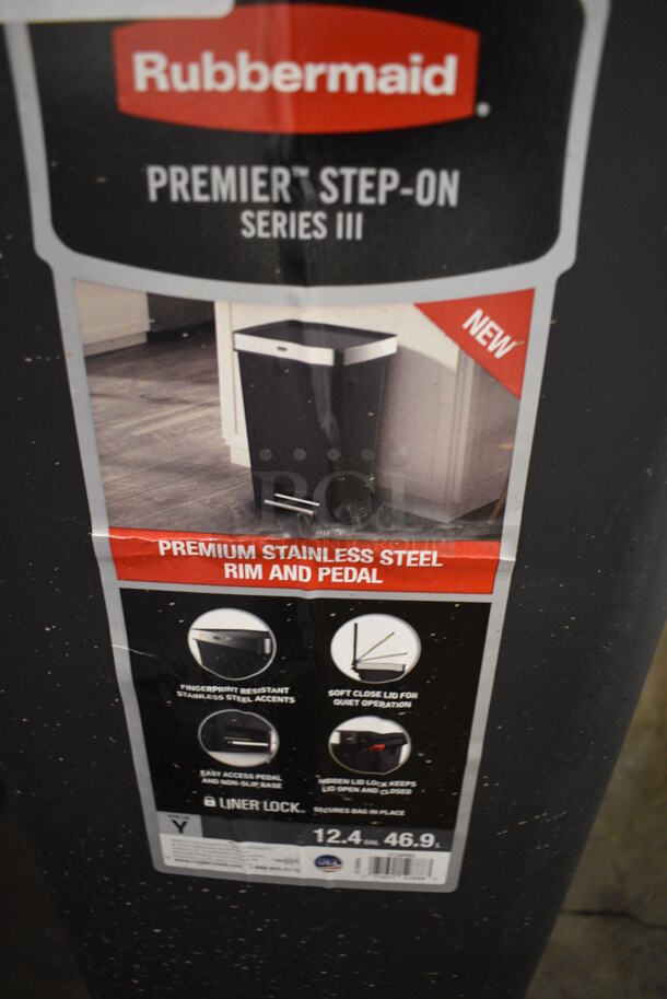 3 BRAND NEW! Rubbermaid Premier Step On Series III Trash Can w/ 3 Lids. 17x13x24. 3 Times Your Bid! - Image 6 of 6