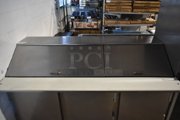 Beverage Air SP72-30M Stainless Steel Commercial Sandwich Salad Prep Table Bain Marie Mega Top on Commercial Casters. 115 Volts, 1 Phase. Tested and Working! - Image 2 of 9