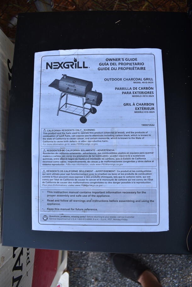 NexGrill 810-0029 29 in. Barrel Offset Charcoal Smoker and Grill in Black - Image 9 of 10