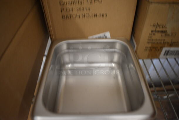 12 BRAND NEW IN BOX! Stainless Steel 1/6 Size Drop In Bins. 1/6x2.5. 12 Times Your Bid! - Image 2 of 3