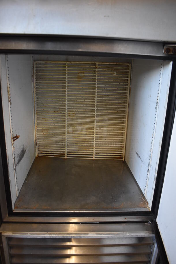 True T-23-2 Stainless Steel Commercial 2 Half Size Door Reach In Cooler on Commercial Casters. 115 Volts, 1 Phase. 27x30x83. Tested and Does Not Power On - Image 6 of 7