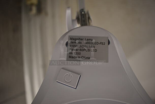 NEW! Neatfi 9003LED-FS2 White Floor Standing Magnifier Lamp On Commercial Casters. 110V.  - Image 5 of 5