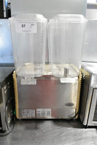Crathco D25-4 Stainless Steel Commercial Countertop 2 Hopper Refrigerated Beverage Machine. 115 Volts, 1 Phase. Tested and Powers On But Does Not Get Cold