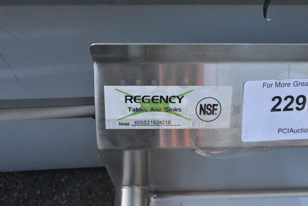 BRAND NEW SCRATCH AND DENT! Regency 600S21824218 Stainless Steel Commercial 2 Bay Sink w/ Dual Drain Boards. No Legs. Bays 18x24. Drain Boards 16.5x26 - Image 8 of 8