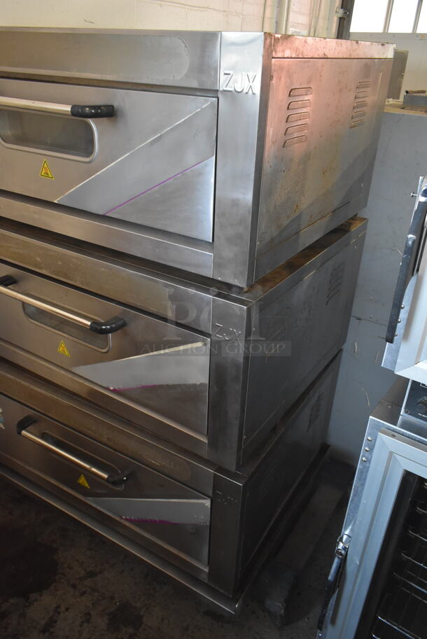 3 2016 ZJX YXD-20C Stainless Steel Commercial Electric Powered Single Deck Bakery Ovens. 220 Volts, 3 Phase. 3 Times Your Bid! - Image 2 of 12