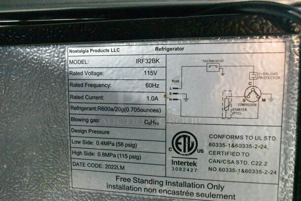 Igloo Nostalgia IRF32BK Mini Cooler. 115 Volts, 1 Phase. Tested and Powers On But Does Not Get Cold - Image 5 of 5