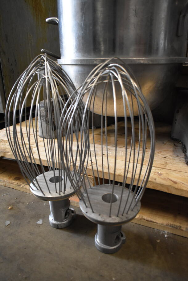 Hobart M802 Metal Commercial Floor Style 80 Quart Planetary Dough Mixer w/ Bowl Guard, Bowl Adapter, Mixing Bowl and 2 Whisk Attachments. 200 Volts, 3 Phase.  - Image 2 of 11