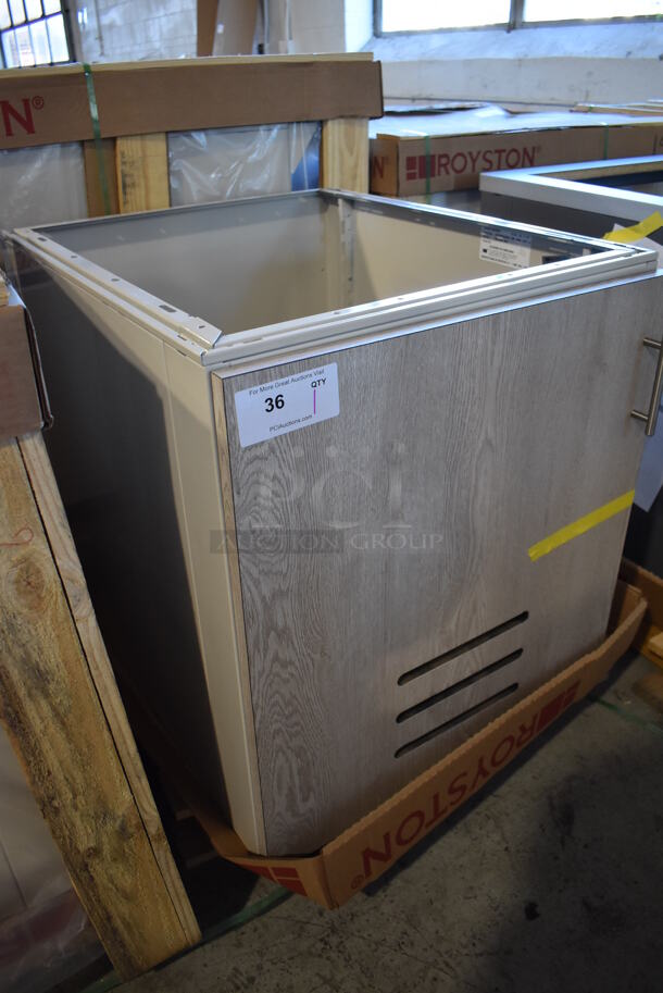 BRAND NEW! Royston Gray Wood Pattern Single Door Cabinet. 24x30x26.5 - Image 3 of 5