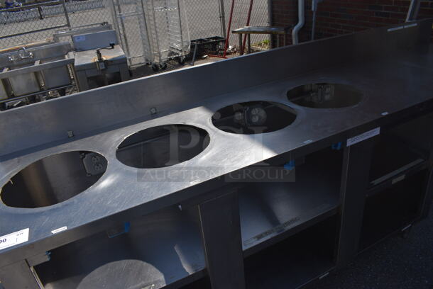 Stainless Steel Commercial Table w/ 4 Cut Outs, Back Splash and Under Shelves. 96x24x43 - Image 5 of 5