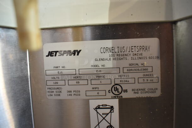 Cornelius Jetspray EJ1 Metal Commercial Countertop Refrigerated Beverage Machine. 120 Volts, 1 Phase. 17x20x28. Tested and Working! - Image 4 of 6