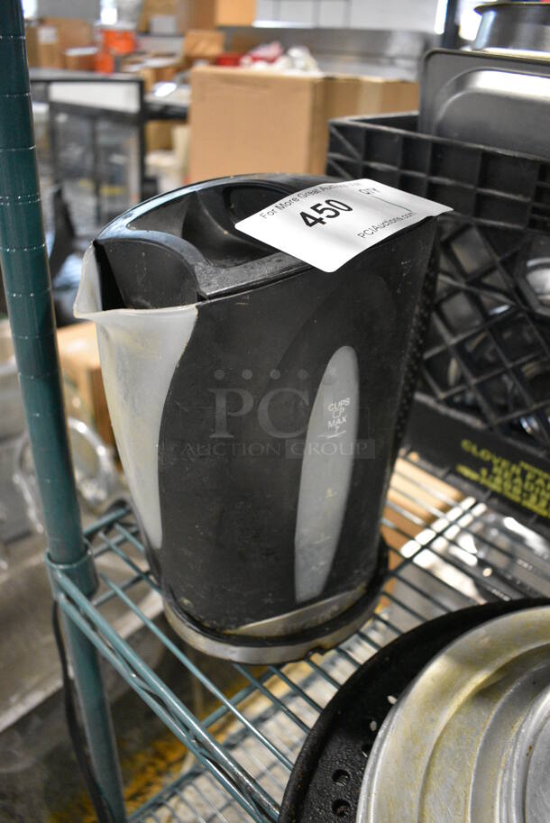 Black and Clear Pitcher. 9x6x11 - Image 2 of 2