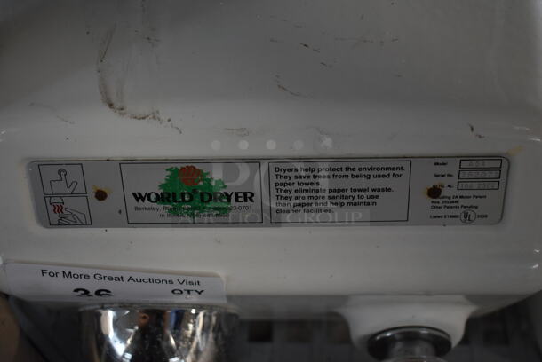 World Dryer A54 Metal Wall Mount Hand Dryer. 230 Volts. - Image 3 of 7