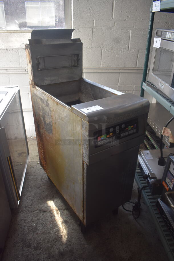 Frymaster Commercial Stainless Steel Natural Gas Fryer On Commercial Casters.  - Image 2 of 7