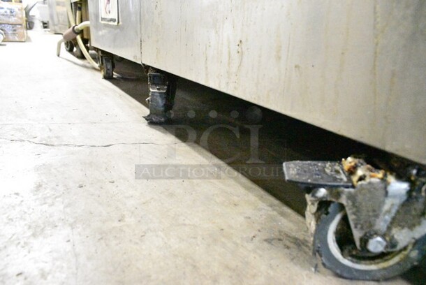 Giles EOF-24 Stainless Steel Commercial Electric Powered 3 Bay Fryer w/ Dumping Station on Commercial Casters. 480 Volts, 3 Phase. - Image 2 of 12