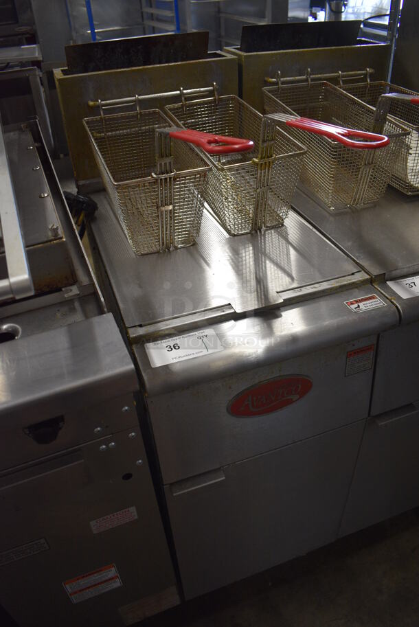 2019 Avantco Model FF400-P Stainless Steel Commercial Floor Style Propane Gas Powered Deep Fat Fryer w/ 2 Metal Fry Baskets. 120,000 BTU. 15.5x30.5x47 - Image 3 of 7