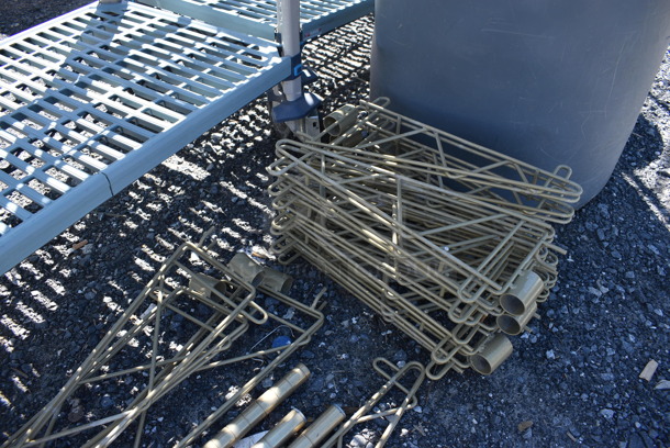 ALL ONE MONEY! Lot of Tan Pieces for Wire Shelves Including Bumpers and Brackets - Image 4 of 5