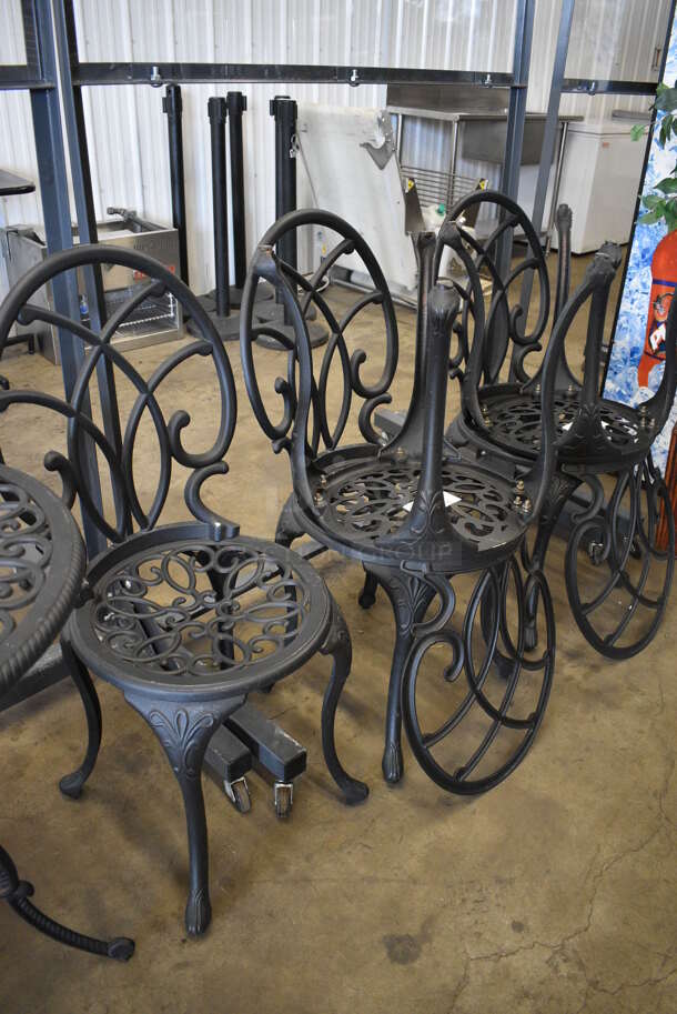 2 Black Metal Mesh Outdoor Patio Chairs. 16x17x36. 2 Times Your Bid! - Image 5 of 5