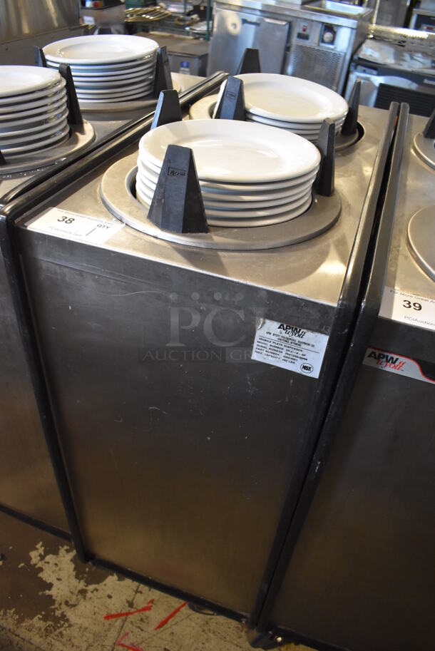 APW Wyott ML2-9-5P Stainless Steel Commercial 2 Well Plate Dispenser w/ 9" Plates on Commercial Casters. 15.5x301x42 - Image 2 of 5