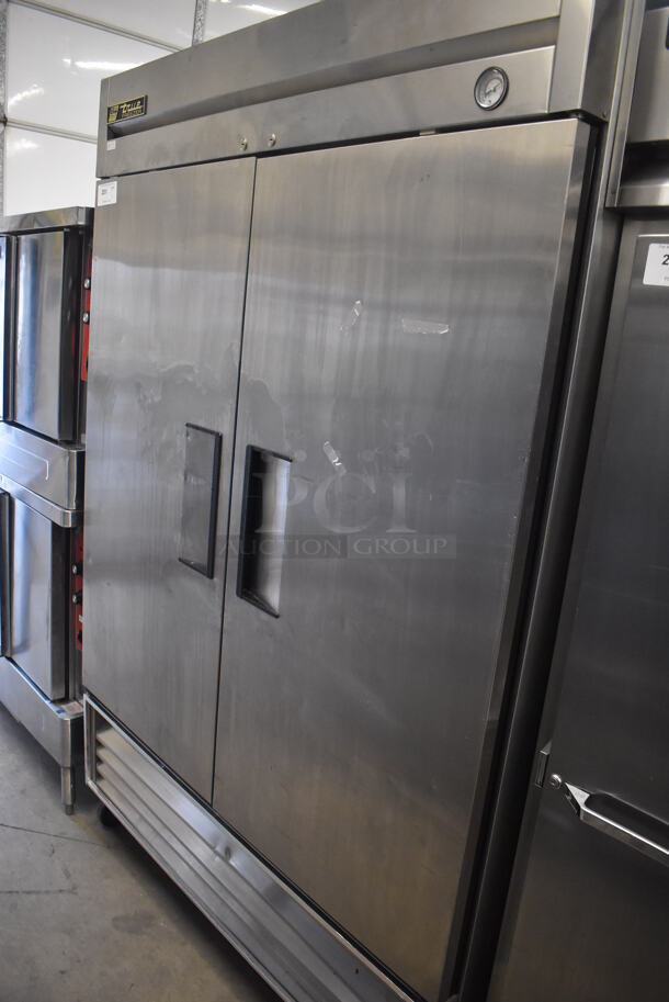 True T-49F Stainless Steel Commercial 2 Door Reach In Freezer on Commercial Casters. 115 Volts, 1 Phase. 54x30x83. Tested and Working! - Image 2 of 6