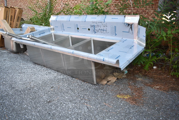 BRAND NEW! Advance Tabco DTC-3-1620-66L Stainless Steel 3 Bay Dishwasher Table. Bays 16x20x12 - Image 3 of 8