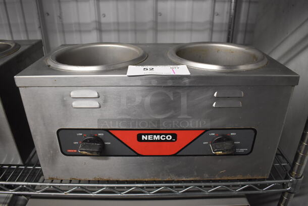 2012 Nemco 6120A-CW Stainless Steel Commercial Countertop 2 Well Food Warmer. 120 Volts, 1 Phase. 18.5x9.5x10. Tested and Working!