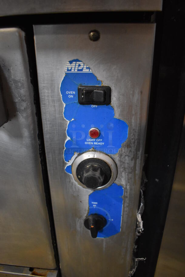 Imperial Stainless Steel Commercial Natural Gas Powered 6 Burner Range w/ Convection Oven, Over Shelf and Back Splash on Commercial Casters. 36x34x57 - Image 6 of 9