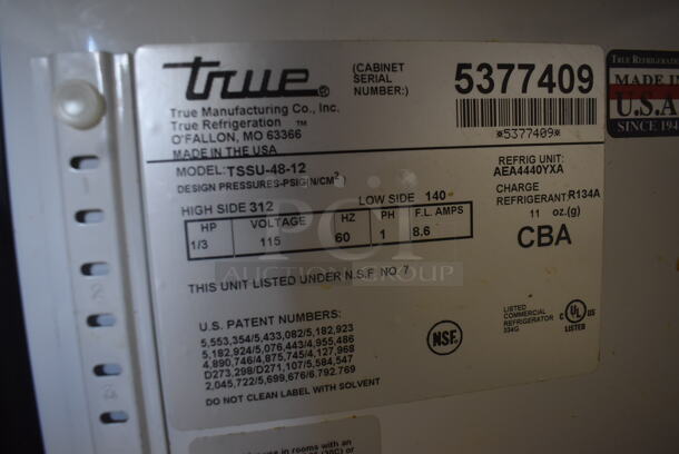 2010 True TSSU-48-12 Sandwich Salad Mega Top Refrigated Prep Table on Commercial Casters. 115 Volt 1 Phase. Tested and Powers On But Does Not Get Cold - Image 8 of 9