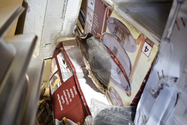 PALLET LOT of 25 BRAND NEW! Items/Boxes Including Stainless Steel Chafing Dish Dome Covers, Springform Pans, 4 Various Winco Chafers, Winco MPB-36 Mop Bucket, Winco TBH-18 18" Table Number Holders. 25 Times Your Bid! - Image 11 of 12