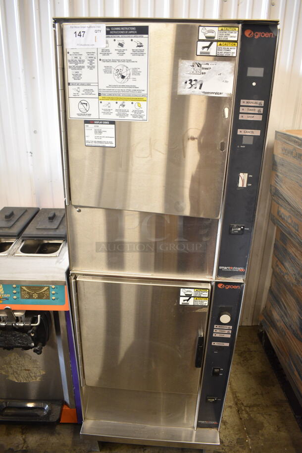 2016 Groen SSB-5G Stainless Steel Commercial Natural Gas Powered Double Deck Steam Cabinet. 58,000 BTU.  - Image 1 of 8