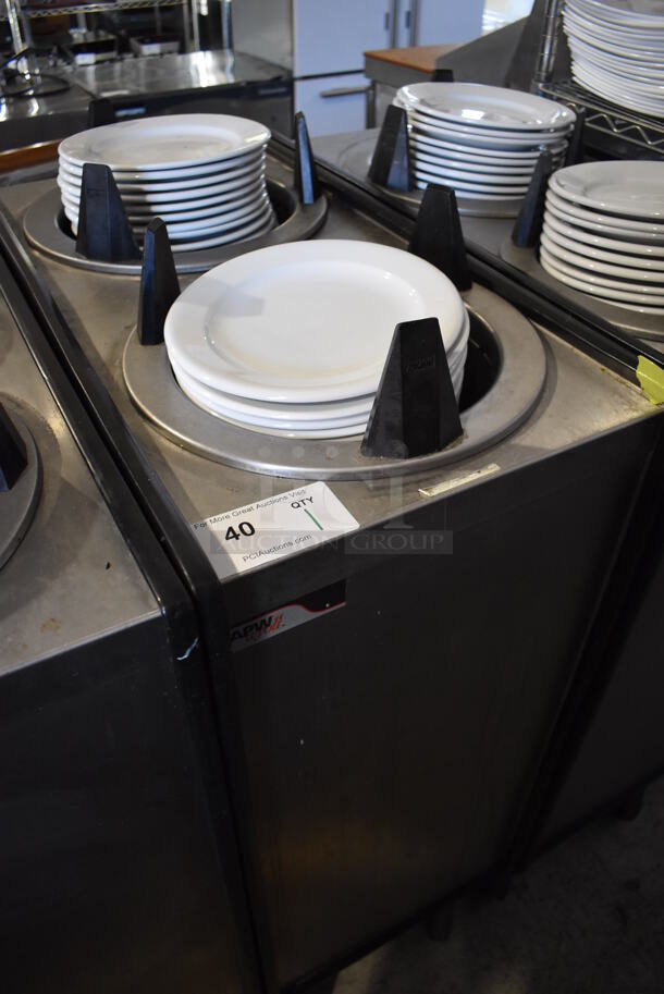 APW Wyott ML2-10 Stainless Steel Commercial 2 Well Plate Dispenser w/ 9" Plates on Commercial Casters. 15.5x301x42 - Image 2 of 6