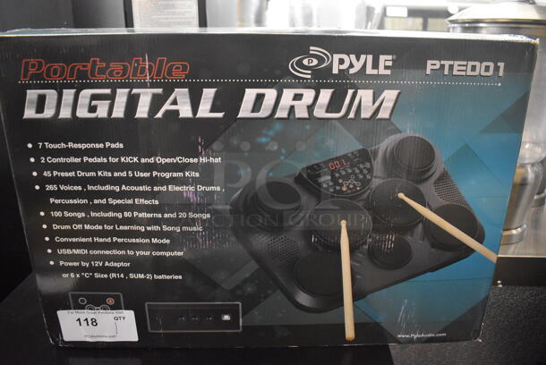 BRAND NEW IN BOX! Pyle PTED01 Portable Digital Drum Set