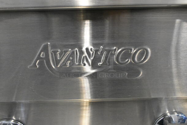 2023 Avantco 177F202 Stainless Steel Commercial Countertop Electric Powered 2 Bay Fryer w/ Lids and Metal Fry Baskets. 208-240 Volts, 1 Phase.
 - Image 3 of 10