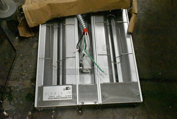 IN ORIGINAL BOX! Hatco GRAHL-48D Glo-Ray 48" Aluminum Dual High Wattage Lighted Infrared Warmer with 6" Spacer and Toggle Controls. 120 Volts, 1 Phase.  - Image 3 of 5
