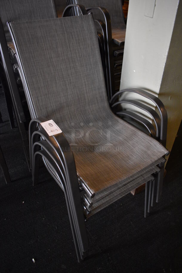 8 Metal Gray Outdoor Patio Chairs w/ Gray Seat and Arm Rests. BUYER MUST REMOVE. 22x24x36. 8 Times Your Bid! (Susquehanna Ale House) - Image 2 of 4