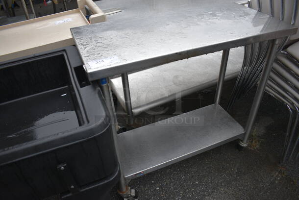 Stainless Steel Table w/ Under Shelf on Commercial Casters. 38x18x36 - Image 2 of 5
