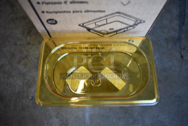 6 BRAND NEW IN BOX! Rubbermaid Poly Amber Colored 1/9 Size Drop In Bins. 1/9x4. 6 Times Your Bid! - Image 3 of 4