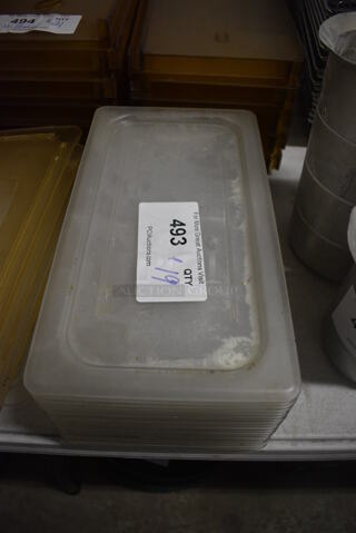 ALL ONE MONEY! Lot of 19 Clear Poly 1/3 Size Drop In Bin Lids!