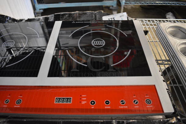 BRAND NEW IN BOX! 2021 Avantco Model IC18DB Stainless Steel Commercial Countertop Electric Powered 2 Burner Induction Range. 120 Volts, 1 Phase. 26x15.5x3. Tested and Working! - Image 3 of 7