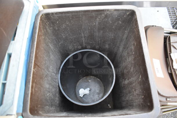 2 Various Poly Trash Cans; Brown and Black. Includes 14.5x14.5x28. 2 Times Your Bid! - Image 3 of 3