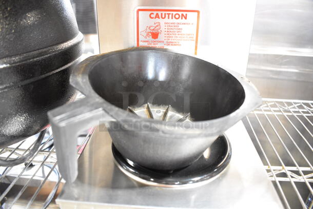 Bloomfield Stainless Steel Commercial Countertop Coffee Machine w/ 2 Coffee Pots and Poly Brew Basket.  - Image 4 of 5
