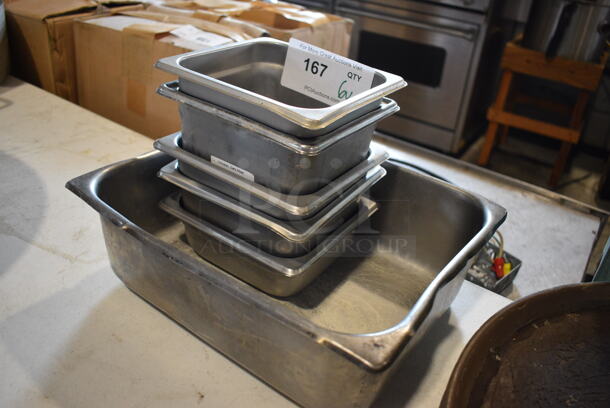 6 Various Stainless Steel Drop In Bins Includes 1/2x4. 6 Times Your Bid! - Image 2 of 3