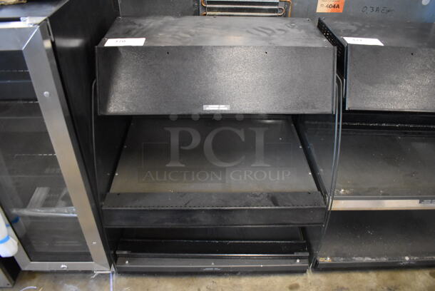 Black Metal Countertop 2 Tier Warming Display Case Merchandiser. 25x22x29. Tested and Working!