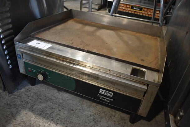 Waring Professional Stainless Steel Commercial Countertop Electric Powered Flat Top Griddle w/ Thermostatic Controls. 250 Volts, 1 Phase. 24x20x12.5 - Image 2 of 6