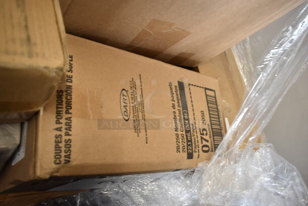 PALLET LOT of 30 BRAND NEW Boxes Including 24515112CB Baker's Mark White CustomizBLE Auto-Popup Donut/Bakery Box, 129MCS28W Choice 28 oz. White 8 3/4" x 6 1/4" x 1 3/4" Rectangular Microwavable Heavy Weight Container with Lid - 150/Case, 4 Boxes 130TASTERSP Choice 3" White Plastic Tasting Spoon - 3000/Case, 129MCS12B Choice 12 oz. Black 6" x 4 3/4" x 1 3/4" Rectangular Microwavable Heavy Weight Container with Lid - 150/Case, 966TALLFLDB Choice White Tall-Fold 6" x 13" Dispenser Napkin - 8000/Case, 357EQUALIZ14 FLAT Tech Equalizers 1/4"-20 Thread Black Table Leveler - 4/Pack - From Group (OD Kit) 349C3024SEQ, 5001TPJ Lavex 1-Ply Jumbo 1400' Toilet Paper Roll with 9" Diameter - 12/Case, 2 Box 127PL400 Choice PET Plastic Lid for 3.25 to 5.5 oz. Souffle Cup / Portion Cup - 2500/Case, 2451282CB Baker's Mark 12" x 8" x 2 1/4" White Customizable Auto-Popup Donut / Bakery Box - 200/Case. 30 Times Your Bid! - Image 2 of 12