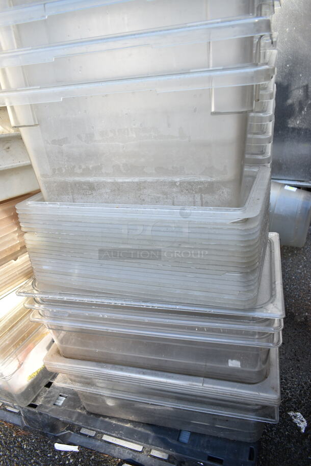 PALLET LOT of Various Items Including White Poly Dough Bins, Clear Poly Bins and Cylindrical Bins - Image 5 of 9