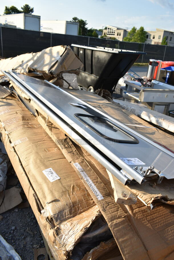 3 BRAND NEW SCRATCH AND DENT! Curtron Service-Pro Series 20 Double Stainless Steel Swinging Traffic Door. 3 Times Your Bid! - Image 2 of 5